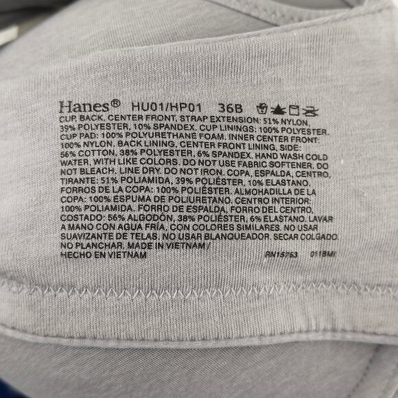 Hanes Ultimate Comfortblend Front-Close T-Shirt Underwire Full Coverage Bra - Picture 3 of 4